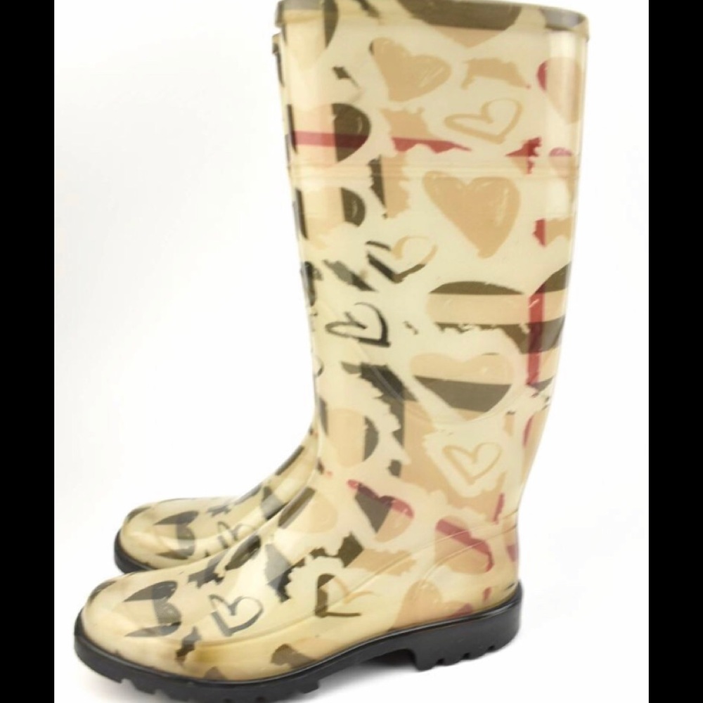 Burberry Heart Check Rain Boots